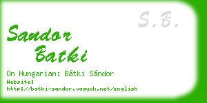 sandor batki business card
